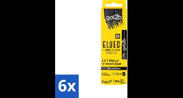 6 x Got2B - 2-in-1 Gel - Brows & Edges Zwart - 16 ml - Wenkbrauwen En Haarranden - Gestylde Brows - Haarranden - Zwart Gel - 2-in-1 Gel