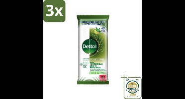 3 x Dettol Reinigingsdoekjes Tru Clean Eucalyptus & Lime 48 stuks per verpakking - Grootverpakking - Schoonmaken - Reinigingsdoek - Eucalyptus - Limoen - Biologisch Afbreekbaar