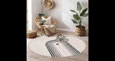 Stijlvol Wasbaar Antislip Vloerkleed Rond – Katoen & Polypropyleen – Voor Binnen Runden 561 1
