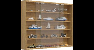 DailySupplies® Vitrinekast met Glas - Vitrinekasten Woonkamer - Bruin