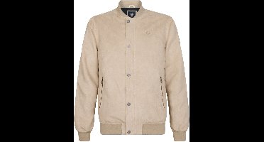 Petrol Industries Bomberjack Heren - Suede Look Bomber Jacket - Drukknoopsluiting Mannen Jas - Geribde Boorden - Ritszakken - Oranje - Maat L