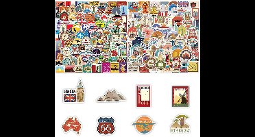 200 Stuks Waterdichte Reis & Graffiti Stickers voor Koffers, Laptops en Waterflessen