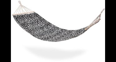 Ambiance - Hangmat - 200x80 cm - Eenpersoons - Wit/Zwart