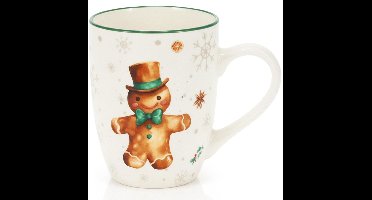 Home Styling Collection - Keramische Kerstbeker - 320 ml - Porselein - Geschikt voor Magnetron