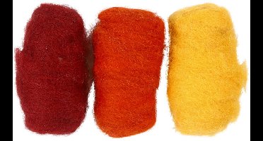 Gekaarde Wol, geel/terracotta harmonie, 3x10 gr/ 1 doos