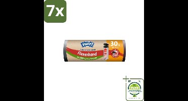 7 x Swirl – Pedaalemmerzakken – XL – 30 L – Fixeerband – 10 zakken - Grootverpakking - Emmerzak - Pedaalemmerzak - Elastische Fixeerband - Waterdicht - Scheurvast