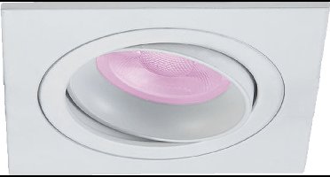 Inbouwspot Berke met Philips HUE White and Color - inbouw spot - Wit - vierkant - Voor binnen / woonkamer / keuken / slaapkamer - IP20 - GU10 - Buitendiameter: 93MM - boorgat: 80MM - min. Inbouwdiepte: 90MM