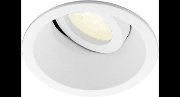 Inbouwspot Enno met Philips HUE White - Voor binnen / woonkamer / keuken / slaapkamer - inbouwspot - Wit - rond verdiepte spot - IP20 - GU10 - Buitendiameter: 93MM - boorgat: 80MM - min. Inbouwdiepte: 90MM
