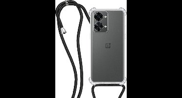 Hoesje - Geschikt voor OnePlus Nord 2T - Met Koord - Shock Proof - Siliconen Case - Back Cover - Telefoonkoord - Telefoon Hoes Shockproof - Telefoonketting - Transparant