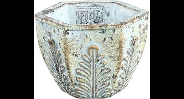 PTMD Zeras Ronde Bloempot - H9 x Ø12 cm - Cement - Grijs