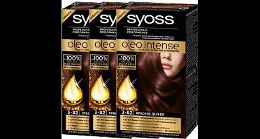 Syoss Oleo Intense 3-82 Subtiel Mahonie - 3 st - voordeelverpakking