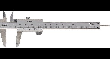Zakschuifmaat in gehard RVS 100x27 mm 0,05 mm metriek met vastzetschroef topspitsen en dieptemeter Limit CALA100