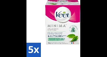 Veet - Warme Wax - Orientaalse Ontharings Wax - Minima - Groene Thee - 250ml - Bulkverpakking - 5 stuks