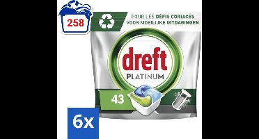 Dreft Platinum - All In One - Vaatwascapsules - 43 Afwasbeurten - Voordeelverpakking - 6 stuks