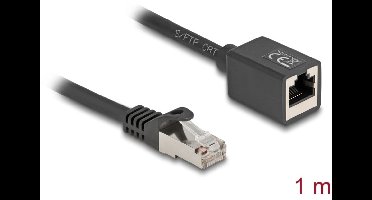 Delock Network Extension Cable RJ45 plug to RJ45 jack Cat.6A S/FTP 1 m black