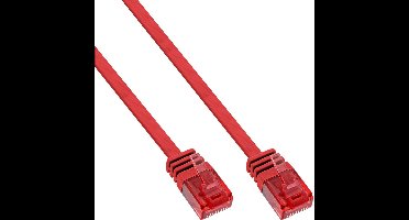 InLine® Patchkabel plat, U/UTP, Cat.6, rood, 10m