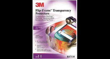3M Flip Frame Professionele beschermhoezen transparant 100 stuks RS 7110 - A4-formaat, met ringband perforatie