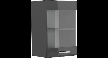 Vicco R-Line Glazen keukenkast – 40 cm Antraciet Hoogglans