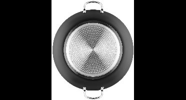 MONIX Resistent Plus | Aluminium paellapan van 38 cm met antiaanbaklaag, geschikt voor alle soorten fornuizen, inclusief inductie