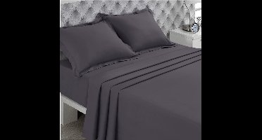 VISION Laken - 100% katoen: zacht en soepel - Donkergrijs - 240 x 300cm - tweepersoonsbed - Oekotex gecertificeerd