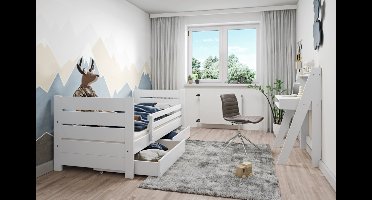 Rockwood® Kinderbed Milly en Mo Wit inclusief montage met lattenbodem, matras en bedtextielpakket