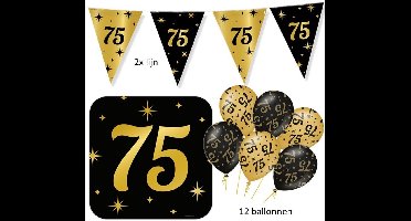 75 jaar feest versiering pakket Classy Party 5 delig.
