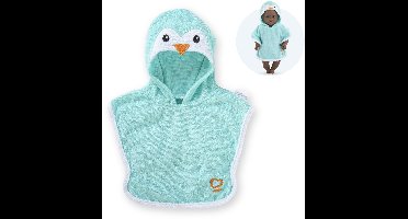 Corolle badcape pinguin voor babypop 30cm - poppenaccessoire.