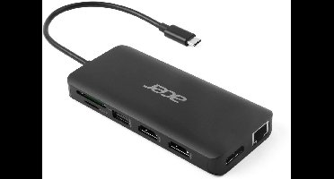 Acer 12-in-1 – Docking Station – Laptop – USB-C – 4K HDMI – Plug & Play - Zwart