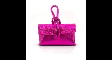 Fuchsia Leren Handtas Metallic - Handtassen Schoudertassen - Lus Handvat - Italiaans Leder - Fuchsia