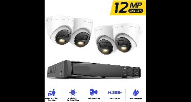 IP-Bewakingscamera – PoE Camera – 12MP IP Camera – Nachtzicht Camera – Weerbestendig – Persoons- En Voertuigdectie – MicroSD Opslag