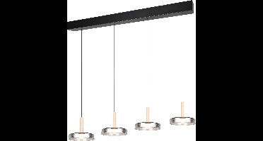 LED Hanglamp - Hangverlichting - Torna Lester - 30W - 4-lichts - Warm Wit 3000K - Dimbaar - Rechthoek - Mat Zwart - Metaal