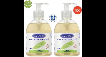Marseille vloeibare zeep 2x300ml | Verrijkt met essentiële olie van citroengras en glycerine | Superclair