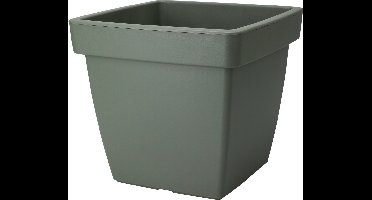 Pro Garden Plantenpot/bloempot Square Classic - kunststof - donkergroen - D39 x H35 cm - tuin potten
