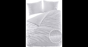Papillon Dekbedovertrek Mendoza Wafel Grijs Lits-jumeaux 240x200/220 cm - Hoogwaardige Percale Katoen Super Zacht
