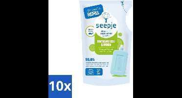 Seepje - Afwasmiddel - Duurzaam & Herbruikbaar - Re-fill - Tintelfrisse Limoen Geur - 500 ml - Bulkverpakking - 10 stuks