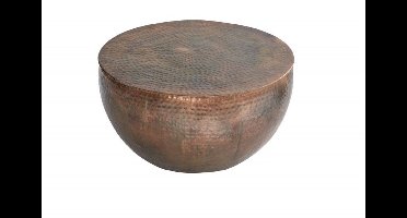 Ronde salontafel ORIENT II 60cm gevlamd koper metaal gehamerd ontwerp handgemaakt - 39535