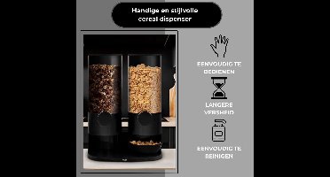Design Cereal Dispenser – Luchtdichte Granenhouder met Makkelijk Bedienbare Knop
