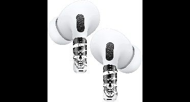 Airpods Stickers Geschikt voor Airpods Pro / 2 Pro stickers Wit Skull - AirPods Pro 2nd Generation Sticker Met Kit - Ntech