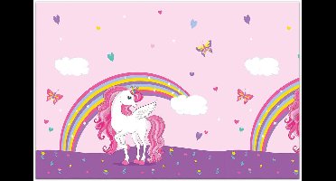 Wefiesta - Unicorn Rainbow Colors - Plastic tafelkleed 120 x 180 cm