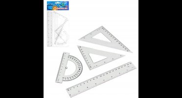 BTS Starpak - Schoolmeetkundeset - Liniaal 20cm - Hoekmeter - Heldere Kleur