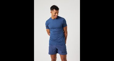 Björn Borg Sportshirt Heren Korte Mouw - Blauw - Gerecycled Polyester - Maat XL