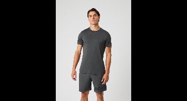 Björn Borg Sportshirt Heren Korte Mouw - Donkergrijs - Gerecycled Polyester - Maat XXL