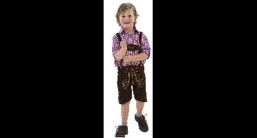 Oktoberfest Lederhose Deluxe Leder Jongen - Bruin - Maat 110