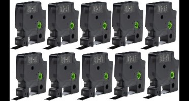 Label Tape Geschikt voor Dymo D1 45021 | 12 mm x 7 m | S0720610 - Wit op Zwart - 10 stuks - Geschikt voor: 100 100PLUS 120P 150 160 200 210D 220P 260P 280 300 350 350D 360D 400 400 Duo 420P 450 450D 450 Duo