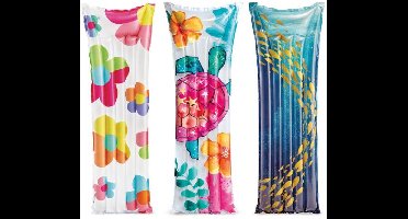 3 Stuks Verschillende Kleuren Intex Luchtbedden Zwembad 183x69 - Luxe Strand Luchtbed - Zwembad Luchtbed - Lounge Luchtbed