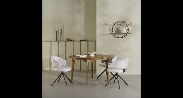 Wandrek Aurano - Mangohout / Metaal - Naturel / Zwart - 55x45x15 cm (BxHxD)