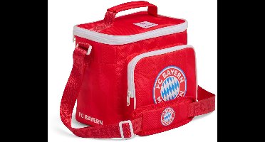 IGLOO Vierkante lunchtas - FC Bayern München - Gelicentieerd fanartikel - Rode koeltas met clublogo - Geïsoleerde lunchbox met schouderband