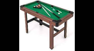 SureDeal® - Biljarttafel 122x61x76 cm - Hout - Incl. Ballen, 2 Keuen, Krijt & Borstel - Verstelbare Poten - Groen Laken - Voor Bar & Speelkamer - Compact