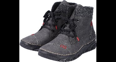 Rieker dames veterlaars enkellaars warme voering 55031-45 donkergrijs
