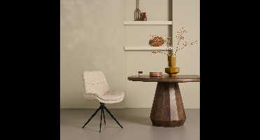 Eetkamerstoel Notion - Textiel / Metaal - Beige - 55 x 86 x 62 cm (BxHxD)